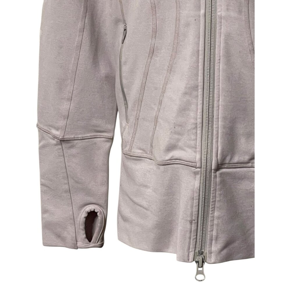 Lululemon Womens Full-Zip Jacket Size 6 Light  Grayish beige color. With Thumbho - Picture 9 of 16